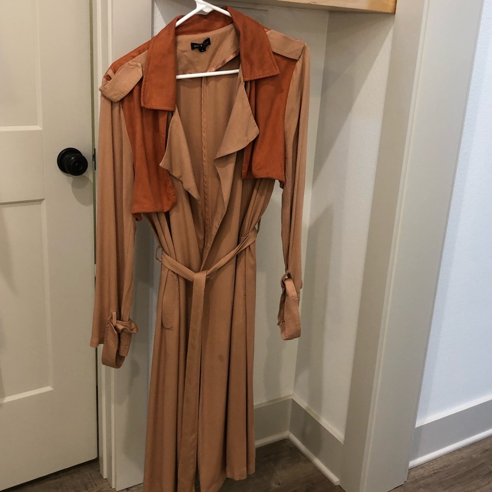 Terra-cotta Long Trench Jacket